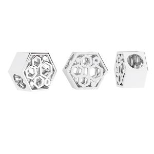 Hexagone perles pendentif*argent 925*BDS OWS-00097 9,5x10,9 mm