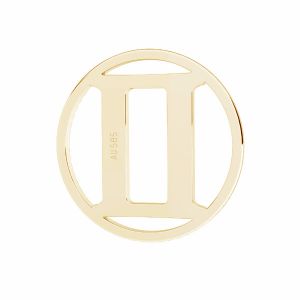 Gémeaux pendentif zodiaque, 14K or, LKZ14K-50180 - 0,30 12x12 mm