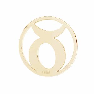 Taureau pendentif zodiaque, 14K or, LKZ14K-50181 - 0,30 12x12 mm