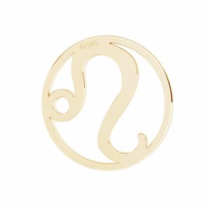 Lion pendentif zodiaque, 14K or, LKZ14K-50183 - 0,30 12x12 mm