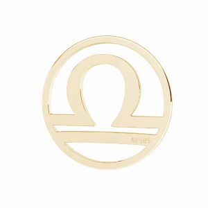 Balance pendentif zodiaque, 14K or, LKZ14K-50189 - 0,30 12x12 mm