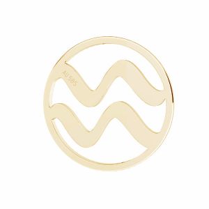Verseau pendentif zodiaque, 14K or, LKZ14K-50190 - 0,30 12x12 mm