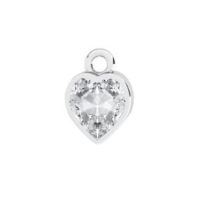 Pendentif coeur en cristal, argent 925, ODL-00988 6,4x10 mm ver.2
