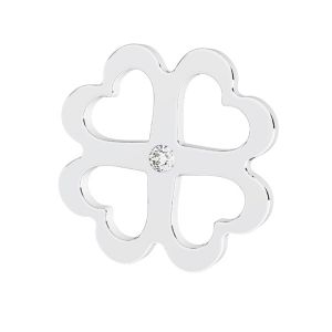 Pendentif trèfle avec Gavbari cristaux, argent 925, ODL-01035 ver.2 14x14 mm