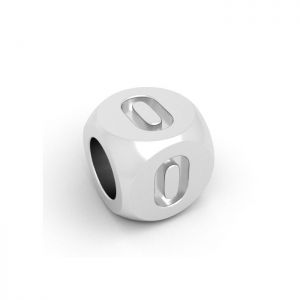 Pendentif - cube avec chiffre 0*argent 925*CUBE 0 4,8x4,8 mm