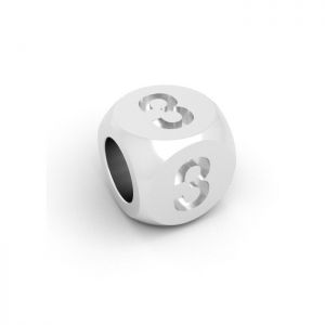 Pendentif - cube avec chiffre 3*argent 925*CUBE 3 4,8x4,8 mm