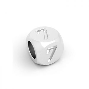 Pendentif - cube avec chiffre 7*argent 925*CUBE 7 4,8x4,8 mm