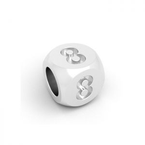 Pendentif - cube avec chiffre 8*argent 925*CUBE 8 4,8x4,8 mm