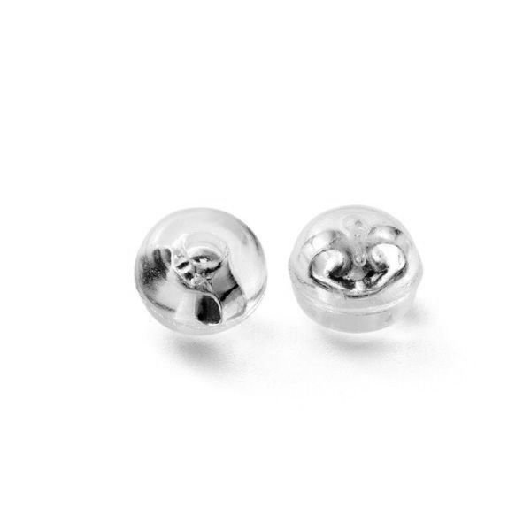 Bouchons d'oreille en silicone, argent 925, BAR 8 5x5 mm