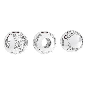 Rond perles pendentif*argent 925*BDS OWS-00212 9,4x10,2 mm
