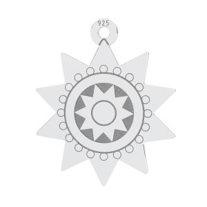 Star pendentif, argent 925, LKM-3171 - 0,50 14,5x17,3 mm