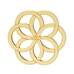 Rosette de fleurs pendentif, or 14K, LKZ14K-50248 - 0,30 10x10 mm