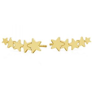 Etoile boucles d'oreilles, or 14K, KLS LKZ14K-50247 - 0,30 7x14,5 mm