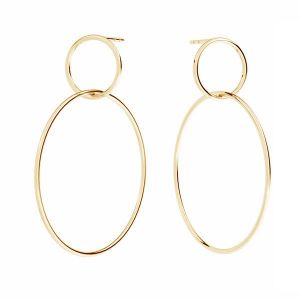 Boucle d'oreille cercle, or 14K, SG - KLS-34 34x44,4 mm