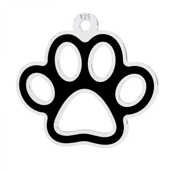Pendentif - patte de chien, résine noire*argent 925*LKM-3186 - 05 14,6x15,8 mm ver.2