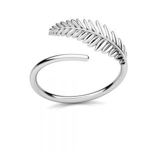 Bague feuilles argent 925, U-RING ODL-01287 6,5x17 mm