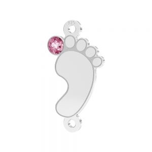 Pieds de bébé pendentif*argent 925*LKM-3315 - 0,50 9x17 mm (pink crystal)