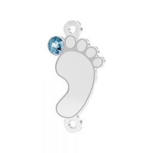 Pieds de bébé pendentif*argent 925*LKM-3315 - 0,50 9x17 mm (aqua crystal)