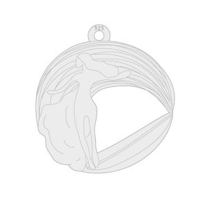 Pendentif*argent 925*LKM-3159 17,5x18,7 mm