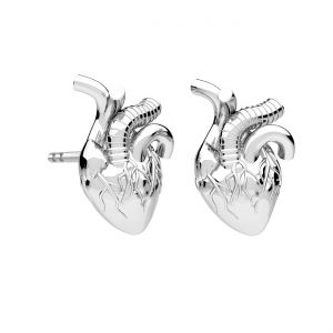 Cœur humain des boucles d'oreilles*argent 925*KLS ODL-01295 8x12,5 mm