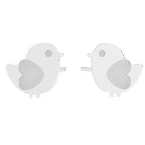 Des oiseaux boucles d'oreilles, argent 925*KLS LKM-3284 - 0,50 9,6x10,4 mm (L+R)