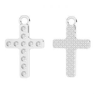 Croix avec cristaux, argent sterling 925, OWS-00244 ver.2 12,3x20 mm