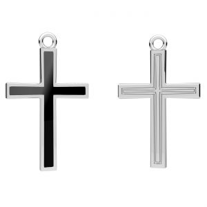 Croix pendentif, résine noire*argent 925*CON-1 ODL-01359 16,1x26,4 mm ver.2