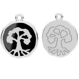 Arbre de la vie pendentif, résine noire*argent 925*CON-1 ODL-01347 16,7x19,4 mm ver.2