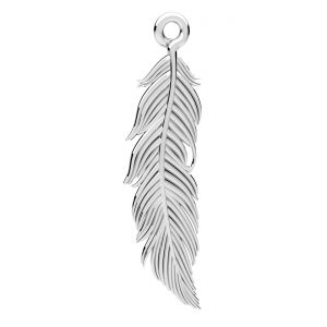 Plume pendentif, argent 925, OWS-00595 9x34 mm