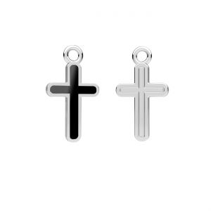 Croix pendentif, résine noire*argent 925*CON-1 ODL-01460 8,5x15,2 mm ver.2