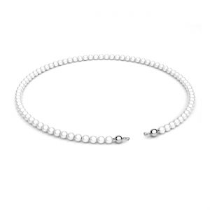 Base de collier avec 84 perles coquillage Gavbari 4mm, diamètre 8mm*argent AG 925*EL 52 4x350 mm