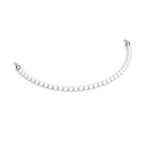 Section perle avec 8 perles Gavbari blanches, diamètre 8mm*argent AG 925*EL 53 4x150 mm