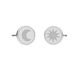 Boucles d'oreilles rondes lune et étoile*argent AG 925*KLS LK-3356/3357 - 0,50 9x9 mm L+P