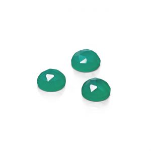Rosette Ronde Facettée - Agate Verte 4 MM