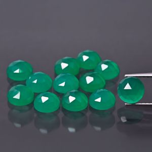 Rosace - agate verte 6 MM