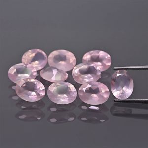 Pierre ovale, cône - Quartz Rose 6x4 MM