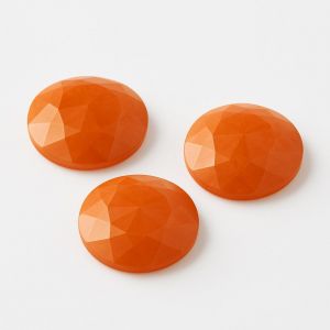 Pierre ronde, taille rose - Jade orange 15,2 MM