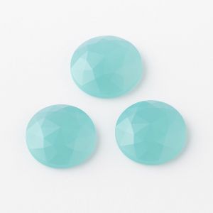 Pierre ronde, taille rose - Agate aqua 15,2 MM
