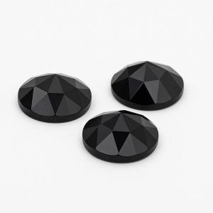 Pierre ronde, taille rose - Onyx 15,1 MM