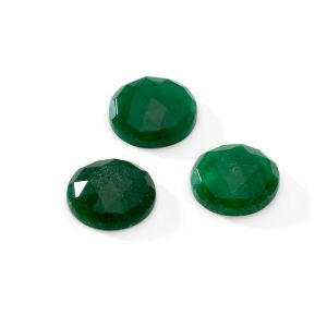 Pierre ronde, taille rose - Jade vert foncé 15,1 MM