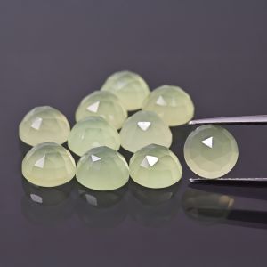 Pierre ronde, taille rose - Agate céladon 6 MM