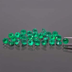 Pierre ronde, taille conique - Agate verte 2 MM