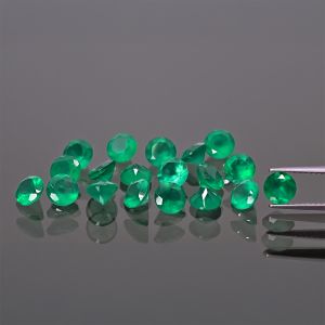Pierre ronde, taille conique - Agate verte 3 MM