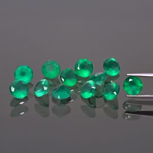 Pierre ronde, taille conique - Agate verte 5 MM
