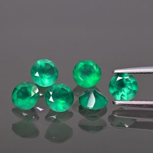 Pierre ronde, taille conique - Agate verte 6 MM