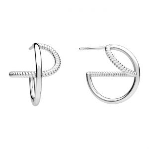 Clou d'oreille - enroulé, sertissage pour pierres 2,5mm*argent AG 925*KLS OWS-01179 13x15,9 mm L+P
