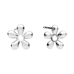 Clou d'oreille - monture pour pierres naturelles rondes 6mm*argent AG 925*KLS OWS-01029 12,2x12,7 mm