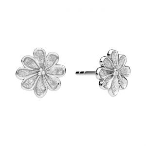 Boucle d'oreille clou suspendu - fleur de myosotis*argent AG 925*KLS ODL-01625 9x9 mm