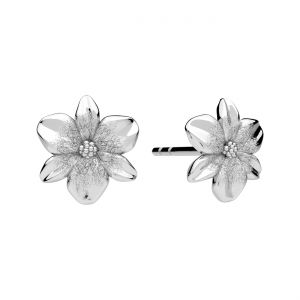 Boucle d'oreille clou suspendu - fleur de myosotis*argent AG 925*KLS ODL-01627 9x9 mm