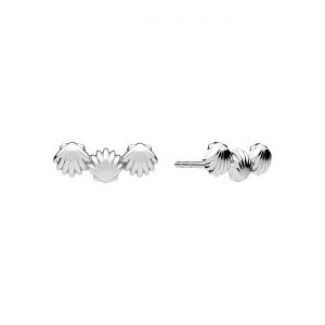 Boucle d'oreille clou suspendu - fleur de myosotis*argent AG 925*KLS ODL-01611 4,5x11,5 mm
